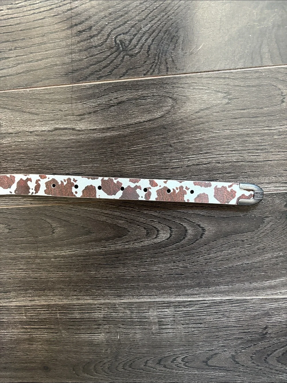 Brown & White Cow Print Belt